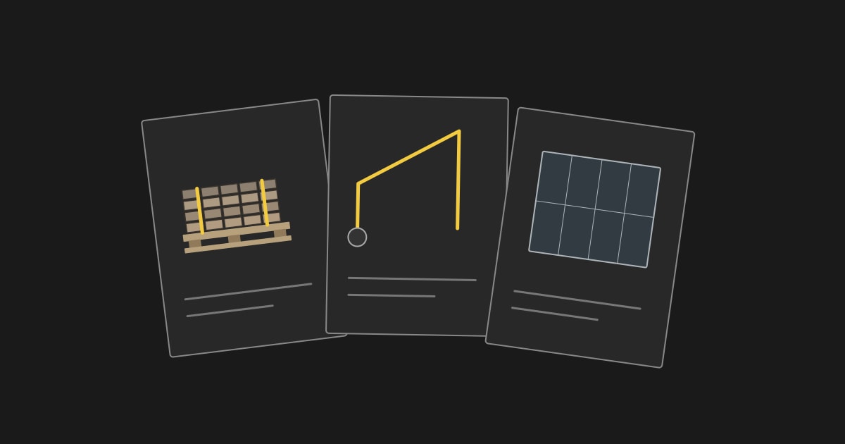 Technische illustraties van dakpannen, kraanbereik en zonnepanelen.